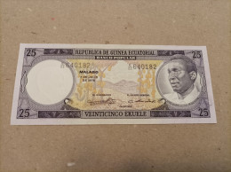 BILLETE DE GUINEA ECUATORIAL 25 EKUELE 1975, UNC - Guinea Equatoriale