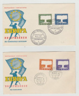 1957 N.2 BUSTE EUROPA CEPT PREMIER JOUR D'EMISSION FIRST DAY COVER ERSTTAGSBRIEF 1°GIORNO EMISSIONE DEUTSCHE BUNDESPOST - 1957