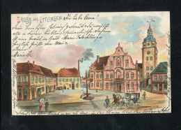 "GRUSS AUS ETTLINGEN" 1900, Fruehe Color-AK (Litho), Sehr Gute Erhaltung (C190) - Ettlingen