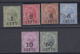 BRITISH HONDURAS 1888 SERIE DI 6 VALORI N.36-40,42 G.O MH* / USATO - British Honduras (...-1970)