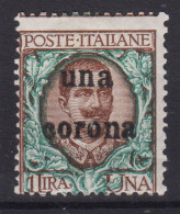 OCCUPAZIONI DALMAZIA 1919 1 CENT. SU 1 LIRA N.1 G.O MH* - Dalmatia