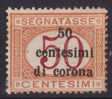 OCCUPAZIONI TRENTO E TRIESTE 1919 SEGNATASSE 50 C. SU 50 C. N.6 G.O MH* - Trente & Trieste