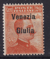 OCCUPAZIONI VENEZIA GIULIA 1918-19 20 CENTESIMI N.23 G.I MNH** - Vénétie Julienne