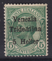 OCCUPAZIONI TRENTINO ALTO ADIGE 1918 VENEZIA TRIDENTINA 2 H. SU 5 C N.26 G.O MH* - Trentino