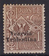 OCCUPAZIONI TRENTINO ALTO ADIGE 1918 VENEZIA TRIDENTINA 1 CENT. N.19 G.O MH* - Trentin