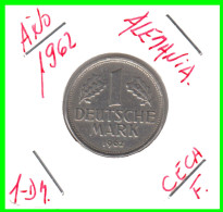 ALEMANIA FEDERAL - DEUTSCHLAND - GERMANY –  MONEDA DE LA REPUBLICA FEDERAL DE ALEMANIA DE 1.00 DM- DEL AÑO 1962 CECA-F - 1 Mark