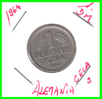 ALEMANIA - DEUTSCHLAND - GERMANY - MONEDA DE 1.00 DM ESPIGAS Y AGUILA DEL AÑO 1964 CON LAS CECA- J.- HAMBURGO - 1 Mark