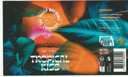 Etiquette Bière The Peggy Brew Compagny Tropical Kiss Neipa - Tischkunst