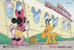 Carte Prépayée JAPON - DISNEY - Resort Line / Série Train - Minnie & Chien Pluto Dog - JAPAN Prepaid Card - Disney