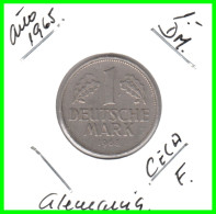 ALEMANIA FEDERAL - DEUTSCHLAND - GERMANY –  MONEDA DE LA REPUBLICA FEDERAL DE ALEMANIA DE 1.00 DM- DEL AÑO 1965 CECA-F - 1 Mark