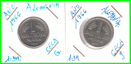 ALEMANIA - DEUTSCHLAND - GERMANY - 2 -MONEDAS DE 1.00 DM   AÑO 1966 - CECAS - G - KARLSRUHE. - J - HAMBURG - 1 Marco