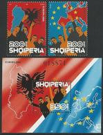 ALBANIA - EUROPA 2006 - TEMA "INTEGRATION" -   SET Of 2 STAMPS +  SOUVENIR SHEET - 2006