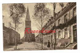 Paliseul La Grand'Rue Et L'Eglise CPA Rare Animée - Circulée 1921 Province De Luxembourg (En Très Bon état) - Paliseul