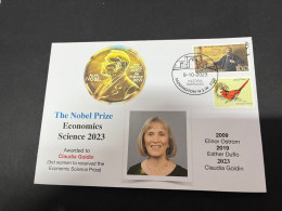 11-10-2023 (4 U 2) Nobel Economics Prize Awarded In 2023 - 1 Cover - OZ Stamp (postmarked 9-10-2022) Claudia Goldin - Prix Nobel