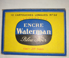 Boîte Vintage De Cartouches Longues  N° 22 - Encre  Waterman  Bleu-Noir - Andere & Zonder Classificatie