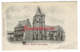 Bilzen Bilsen Hôtel De Ville Et L'Eglise Stadhuis En Kerk 1904 Kiosk Limburg (In Zeer Goede Staat) - Bilzen