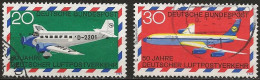 Germany FRG 1969 - Mi 576/77 - YT Pa 1/Pa2 ( Airplanes Junkers Ju 52/3m "Boelke" &  Boeing 707 Airliner ) Airmail - Timbres