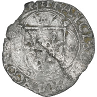 France, François Ier, Blanc à La Couronne, Lyon, TB, Billon, Gadoury:220A - 1515-1547 Francis I