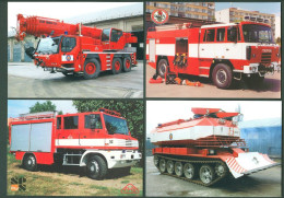 Lot Collection 4x Fire Trucks Brigade Heavy Equipment Feuer Und Schweres Gerät - Collections & Lots