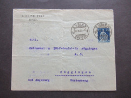 Schweiz 1909 Ganzsachen Umschlag Mit Abs. Zudruck J. Heinr. Frey Zürich Nach Göggingen Württemberg Gesendet - Stamped Stationery