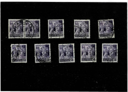 ITALIA ,REPUBBLICA SOCIALE ,"Monumenti Distrutti",senza Filigrana ,50c Violetto ,10 Pezzi Usati ,qualita Ottima - Gebraucht