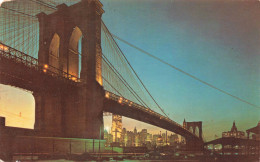 ETATS UNIS - New York City - The Glittering Bridge Lower Manhattan Skyline - Colorisé - Carte Postale - Other Monuments & Buildings
