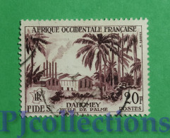 S607 - AFRICA OCCIDENTALE FRANCESE - AOF 1956 OLIO DI PALMA - PALM OIL 20f USATO - USED - Gebraucht
