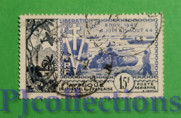 S608 - AFRICA OCCIDENTALE FRANCESE - AOF 1954 ANNIVERSARIO DELLA LIBERAZIONE 15f USATO - USED - Gebruikt