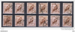 JAPAN:  1952  WILD  GOAT  -  8 Y. USED  STAMPS  -  REP.  12  EXEMPLARY  -  YV/TELL. 508 - Gebraucht