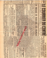 87-LIMOGES- LE COURRIER DU CENTRE-29 AVRIL 1944-VICHY PETAIN- JEAN DE VAUGELAS-KOVEL SEBASTOPOL-GUERRE 1939-1945 - Documentos Históricos