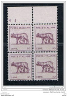 LUOGOTENENZA:  1944  LUPA  -  50 C. LILLA  E  GRIGIO  LILLA  BL. 4  N. -  D. 11 1/4  -  SASS. 515 A - Neufs