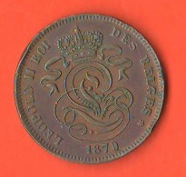 Belgium 2 Centimes 1870 Belgium Belgien Copper Coin King Leopold II° Belgique - 2 Cents
