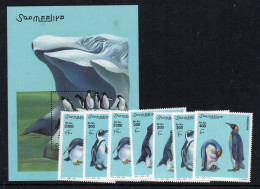 BIRDS -  SOMALIA - 2001- PENGUINS SET OF 7 + SOUVENIR SHEET  MINT NEVER HINGED  - Aigles & Rapaces Diurnes