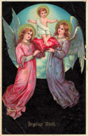 FÊTES ET VOEUX - Joyeux Noël -  Anges - Colorisé - Carte Postale Ancienne - Autres & Non Classés