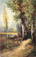 ARTS - Peintures Et Tableaux - A La Recherche De Bois De Chauffage Dans La Forêt - Carte Postale Ancienne - Paintings