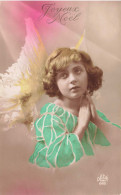 FÊTES ET VOEUX - Joyeux Noël - Enfant Avec Des Ailes D'anges Et Une Robe Verte - Colorisé - Carte Postale Ancienne - Otros & Sin Clasificación