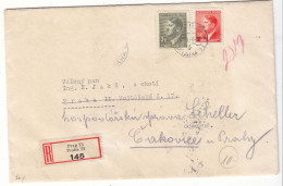 Tchècoslovaquie - Bohème & Moravie - Lettre Recom De 1945 - Oblit Prag - Exp Vers Kakovice - - Briefe U. Dokumente