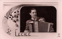 FETES ET VOEUX - Sainte Cécile - Un Homme Jouant De L'accordéon - Carte Postale Ancienne - Andere & Zonder Classificatie