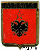 CAL318 - PLAQUE CALANDRE AUTO - ALBANIA - Plaques émaillées (après 1960)