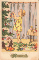 FÊTES ET VOEUX - Joyeux Noël - Petite Fille Décorant Son Sapin - Carte Postale Ancienne - Other & Unclassified