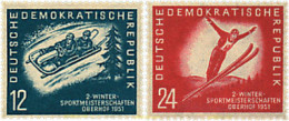 580833 HINGED ALEMANIA DEMOCRATICA 1951 2 CAMPEONATO DEPORTIVO DE INVIERNO EN OBERHOF - Ungebraucht