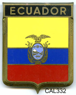 CAL332 - PLAQUE CALANDRE AUTO - ECUADOR - Plaques émaillées (après 1960)