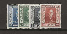 1952 MNH Iceland Mi 281-84 Postfris** - Ungebraucht