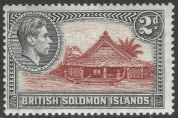 British Solomon Islands. 1939-51 KGVI. 2d MH. P13½ SG 63 - Salomonseilanden (...-1978)