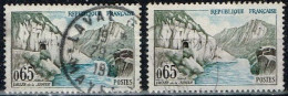 France - 1960 - Y&T N° 1239, Oblitéré. Couleur Bleu Très Pâle - Gebraucht