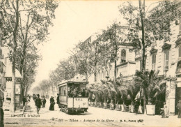 CPA - Nice - Avenue De La Gare - Stadsverkeer - Auto, Bus En Tram