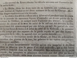 1822 Journal LA QUOTIDIENNE - INCENDIE CATHEDRALE DE ROUEN - ECOLE DES MINEURS DE SAINT ETIENNE - 1800 - 1849