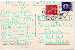 70584 - Italien - 1937 - 50c. Victor MiF A AnsKte M BahnpostStpl GENOVA-VENTIMIGLIA 31 -> Deutschland - Marcophilie