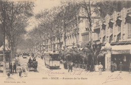 CPA - Nice - Avenue De La Gare - Straßenverkehr - Auto, Bus, Tram