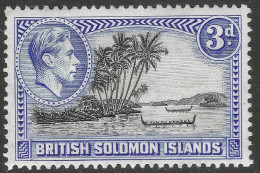 British Solomon Islands. 1939-51 KGVI. 3d MH. P13½ SG 65 - Salomonen (...-1978)